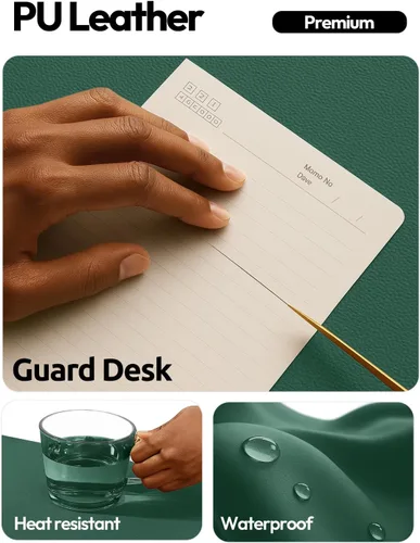 Miniatura 254 de YSAGi Protector de escritorio de cuero, tapete de oficina, alfombrilla grande para ratón, secante de cuero PU antideslizante, almohadilla