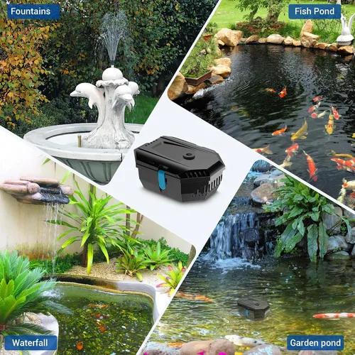 Miniatura 7 de NFESOLAR Filtro de estanque pequeño para estanques al aire libre, tanque de peces de 50 a 600 galones, caja de filtro protege la bomba sumergible