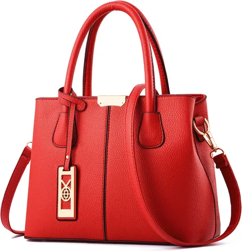 Miniatura 10 de CHICAROUSAL Monederos y bolsos de mano para mujer, bolsos cruzados de cuero, bolso de hombro para mujer A Grey Black