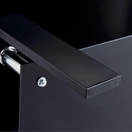 Miniatura 5 de Mesa de centro rectangular de cristal negro de 43.3 pulgadas, mesa de centro transparente, mesas centrales laterales modernas para sala de estar