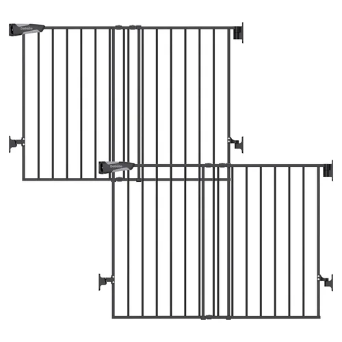Miniatura 10 de Babelio Puerta de bebé para escaleras, cocina y puertas, sin barra inferior, operación con una sola mano, cierre automático, montaje de hardware