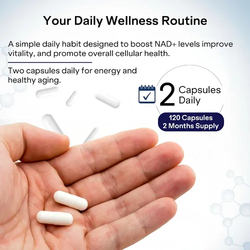 Miniatura 7 de Suplemento liposomal NAD+ con resveratrol - Ribosida de nicotinamida 1000 mg - Suplementos NAD para mujeres y hombres - Alternativa de suplemento