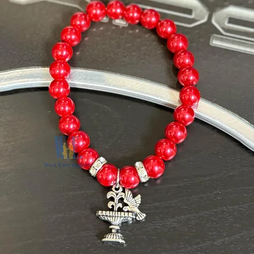 Miniatura 5 de WE Recuerdos de confirmación (12 piezas) pulsera roja con cruz de ala de ángel en bolsas de regalo de organza decoradas para niño y niña