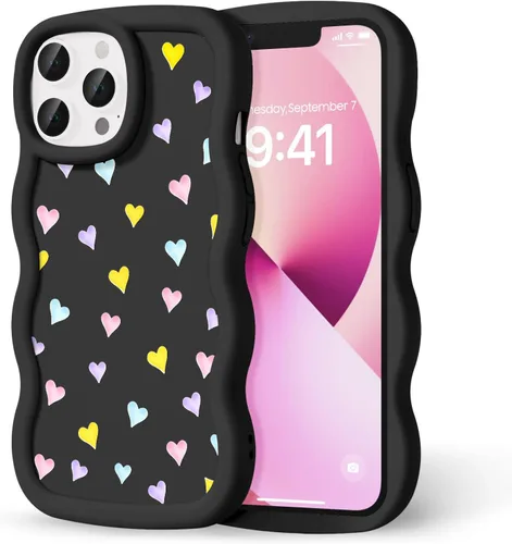 Miniatura 159 de Compatible con iPhone SE/8/7 Funda para Mujeres y Niñas, Marco Ondulado Rizado con Patrón Lindo, Estética Delgada Suave Silicona TPU Parachoques