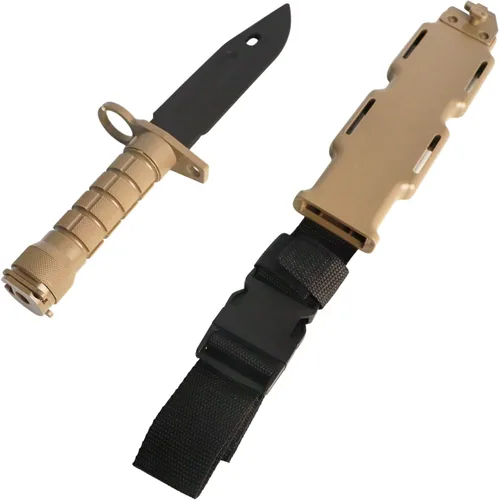 Miniatura 9 de Cuchillo bayoneta Toonol de plástico para entrenamiento táctico con vaina 1pcs Machete-Tan