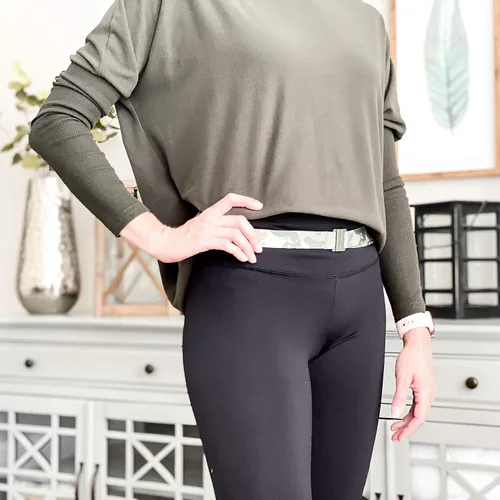 Miniatura 84 de Cinturón elástico ajustable – Cinturones para mujer, cinturón de cintura antideslizante, sin mostrar hebilla plana para mujer