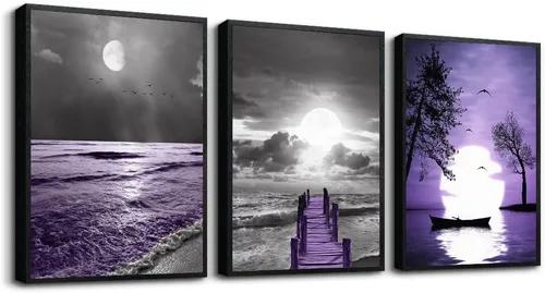 Miniatura 18 de Lienzo con temática de vida oceánica azul, pinturas artísticas de pared para sala de estar, obras de arte de pared, animales marinos, caballo
