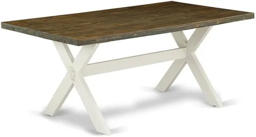 Miniatura 13 de East West Furniture VT026 Mesa de comedor estilo V – una mesa de cocina rectangular con patas elegantes, 36 x 60 pulgadas, multicolor