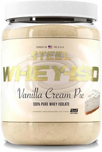 Miniatura 2 de Steel Supplements Whey-ISO Polvo aislado de proteína de suero de leche, galletas de mantequilla de maní y crema 25 porciones (1.71 libras)