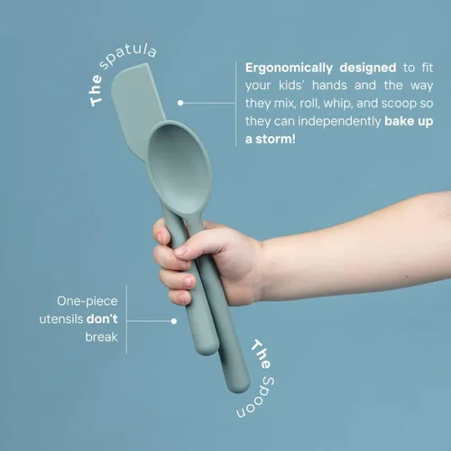 Miniatura 2 de Tampoco Real Kids - Juego de cocina y hornear – Herramientas de cocina Montessori para cocinar de verdad con utensilios de silicona aptos