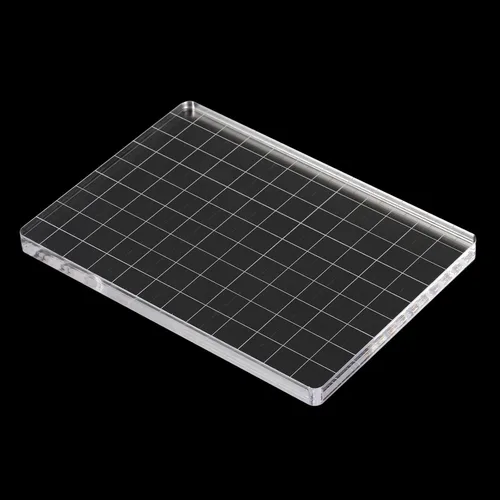 Miniatura 4 de PATIKIL Bloque de sello acrílico de 5 x 3.5 pulgadas, bloque de estampado transparente con líneas de cuadrícula, bloques de montaje decorativos
