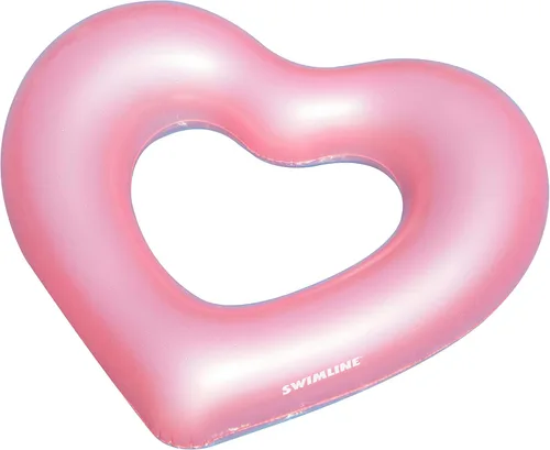 Miniatura 3 de Swimline Anillo metálico de piscina con forma de corazón – Flotador inflable con divertido diseño para adultos y adolescentes – Anillo de vinilo