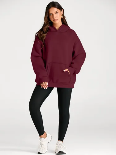 Miniatura 177 de Trendy Queen - Sudaderas extragrandes con capucha para mujer, suéteres de manga larga, sin botones, de vellón, de otoño, ropa de invierno