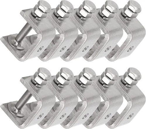 Miniatura 14 de Abrazaderas C de acero inoxidable de 3.8 pulgadas para montaje, abrazadera en U de metal resistente para trabajo de metal, abrazadera de escritorio