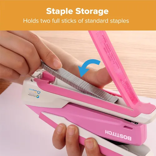Miniatura 5 de Bostitch Office InPower - Engrapadora de escritorio con resorte, capacidad para 20 hojas, grapado con un dedo, incluye 210 grapas, sin atascos, se