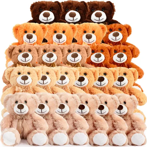 Liliful 24 peluches de oso de 14 pulgadas, a granel, regalo de felpa suave para niños y niñas, regalo de cumpleaños, baby shower, boda, festival,