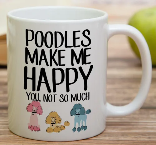 Miniatura 3 de Retreez Taza divertida – Poodles Make Me Happy You, Not So Much Dogs Lover Tazas de café de cerámica de 11 onzas – Divertido, sarcasmo