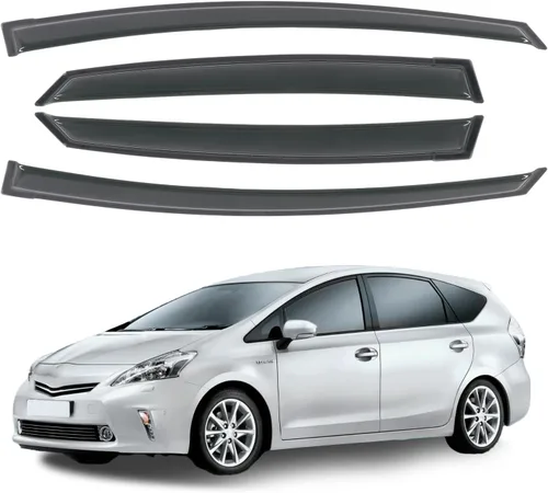 Miniatura 12 de 4 piezas de protectores de lluvia para ventanas y deflectores de viento para Honda Civic de 4 puertas sedán, 1996-2000, para montaje exterior