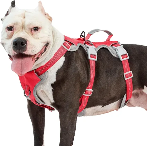 Miniatura 29 de Huntboo Arnés para perro a prueba de escape, arnés reflectante con mango acolchado, transpirable, duradero, chaleco ajustable para perros medianos