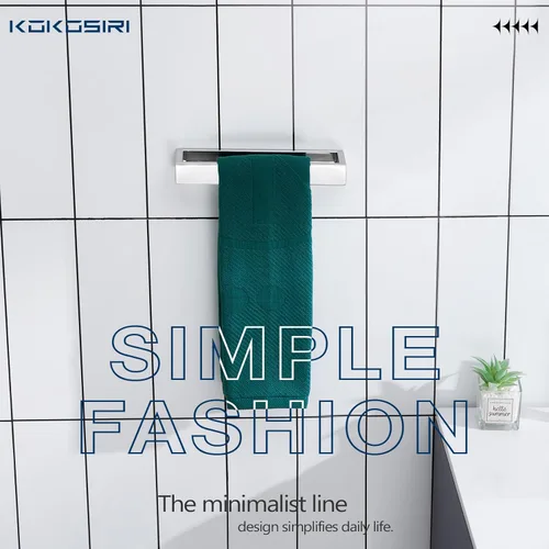 Miniatura 3 de KOKOSIRI Gancho para toallas de baño, gancho cuadrado para bata, gancho para abrigos, anillo para toalla de mano, soporte para toallas de 9