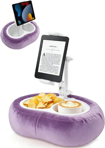 Miniatura 8 de Soporte de almohada para tableta, compatible con Kindle de 4.7 a 12.9 pulgadas, iPad, teléfono/tableta, Google, soporte giratorio de 360° para cama