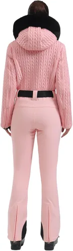 Miniatura 6 de GSOU SNOW Traje de esquí para mujer, traje de nieve delgado de una pieza, chaqueta de nieve, impermeable, resistente al viento, deportes al aire