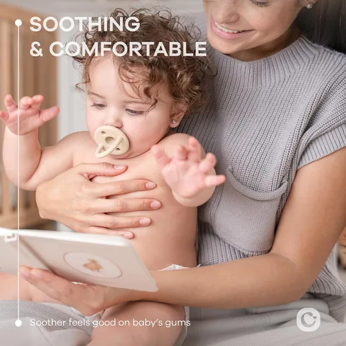Miniatura 3 de Comfy Cubs Chupetes para Bebé, Paquete de 5 para 0+ Meses, Forma de Pezón Suave Similar al Pecho - Chupete de Silicona Conforme con CPSIA