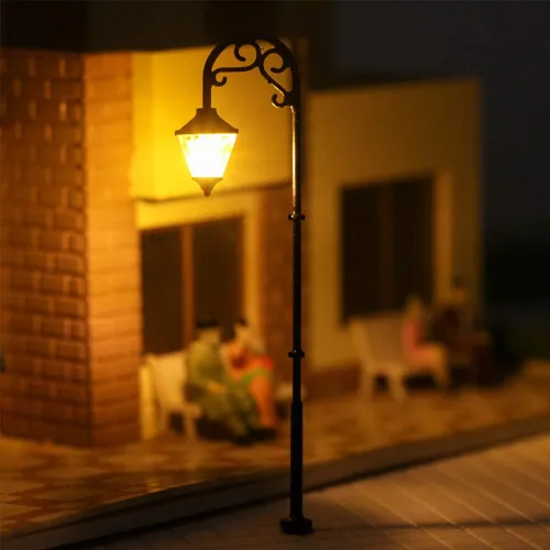 Miniatura 4 de LYM55 10pcs Modelo Ferrocarril Lamppost Lámparas HO Escala 2.480 in o 2.48inch calle Lgihts LED