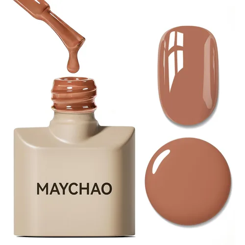 Miniatura 105 de MAYCHAO Esmalte de uñas de gel rosa intenso de 0.5 onzas líquidas, 1 unidad de esmalte de gel rosa brillante, esmalte de uñas que se absorbe con luz