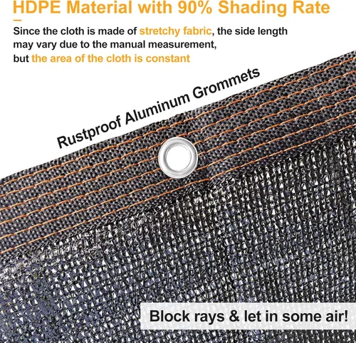 Miniatura 4 de UCINNOVATE Persiana de malla con bloqueador solar de 10 x 10 pies, 90% tela de tela para plantas con ojales, tela duradera resistente a los rayos UV