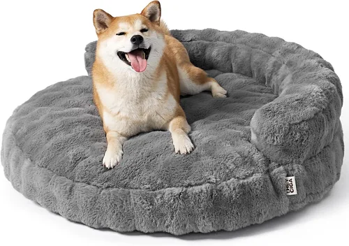 Miniatura 30 de EHEYCIGA Sofá cama suave para gatos de interior, cama extra pequeña esponjosa para perros con funda extraíble lavable, sofá para mascotas, Camello