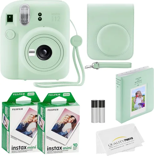 Miniatura 10 de Fujifilm Cámara instantánea Instax Mini 12 + 20 impresiones fotográficas + paquete de calidad fotográfica, funda, calcomanías decorativas, marcos