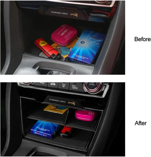 Miniatura 4 de Thenice Caja de almacenamiento para consola central Civic de 10ª generación, organizador de tarjetas, compatible con Honda Civic 2016, 2017, 2018