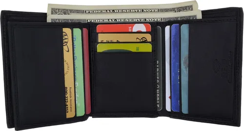 Miniatura 6 de Swiss Marshall - Cartera de piel con bloqueo RFID para hombre