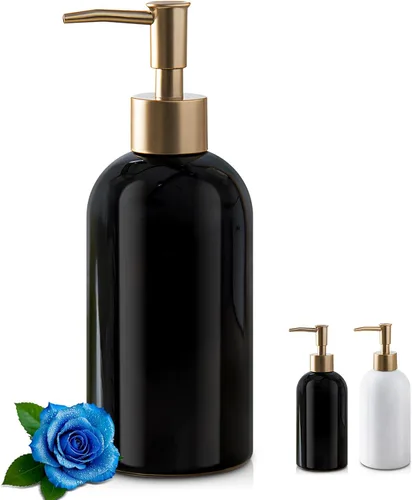 Dispensador de jabón para platos recargable dorado para fregadero de cocina, botella dispensadora de jabón de manos para fregadero de encimera de