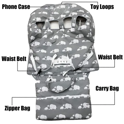 Miniatura 6 de Funda doble para carrito de compras para hermanos bebés con funda de transporte. Plegable para tiendas de comestibles al por mayor como Costco SAMS