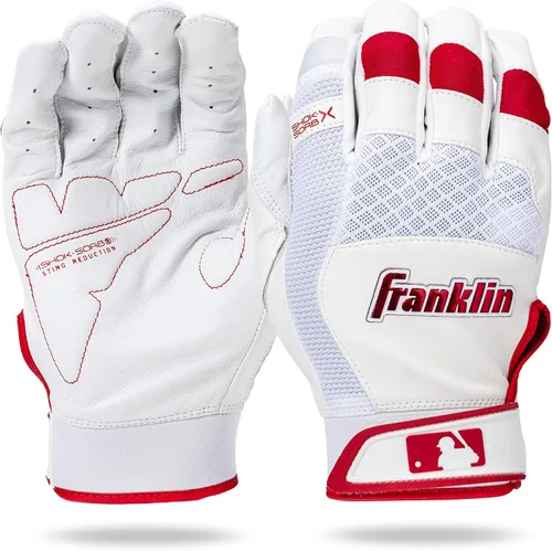 Miniatura 11 de Franklin Sports MLB - Guantes de bateo Shok-Sorb X para béisbol y sóftbol - Guantes de bateo acolchados sin picazón para adultos y jóvenes - Varias