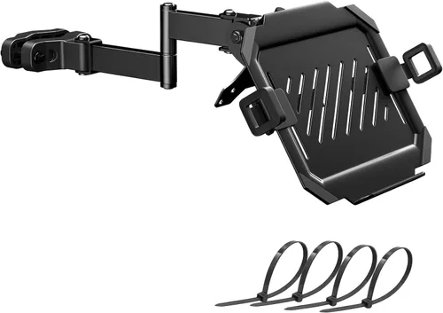 PUTORSEN Soporte de poste para portátil con bandeja – Soporte universal de brazo de movimiento completo con placa VESA extraíble de 75mm y 100mm, se