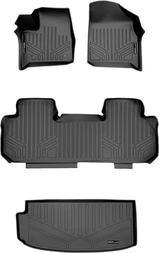 Miniatura 16 de SMARTLINER Juego de alfombrillas de piso de 2 filas compatibles con Chevrolet Traverse 2011-2017