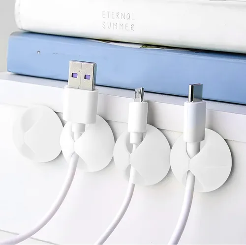 Miniatura 9 de Organizador de cables, organizador de cables, soporte de silicona compacto para organizar escritorio, mesita de noche, cargador de teléfono