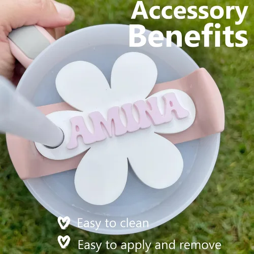 Miniatura 4 de Stanl-y - Placas de nombre personalizadas para vaso Stanl-y, con letras en relieve para la tapa, etiqueta de nombre acrílica personalizada