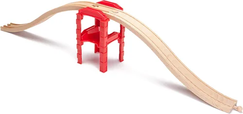 Miniatura 2 de Paquete de 6 elevadores de soporte de varios niveles, elevadores rojos para tren de juguete de madera que crea 3 niveles de pistas. Reemplazo