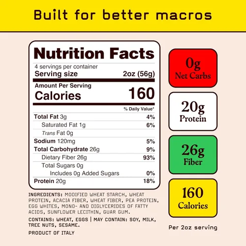 Miniatura 2 de Pete's Pasta Espaguetis 20g de pasta alta en proteínas, sin carbohidratos Pasta Keto, sin carbohidratos Pasta italiana saludable, sin