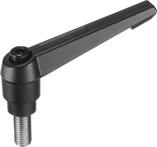 Miniatura 53 de uxcell Manija de palanca de sujeción ajustable M5 x 0.787 in óxido negro métrico acero al carbono macho roscado perillas de mano con botón