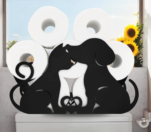 Miniatura 11 de Black Bear - Soporte de papel higiénico de metal, divertido soporte de papel de animales para baños, organizador independiente con capacidad para 8