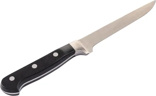 Miniatura 9 de Oklahoma Joe's Blacksmith - Juego de cuchillos de barbacoa de 3 piezas, cuchillos de carne de espiga completa con asas remachadas y rollo