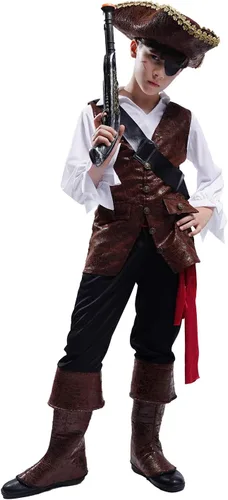 Miniatura 2 de PGOND Disfraz de pirata de lujo para niños con sombrero