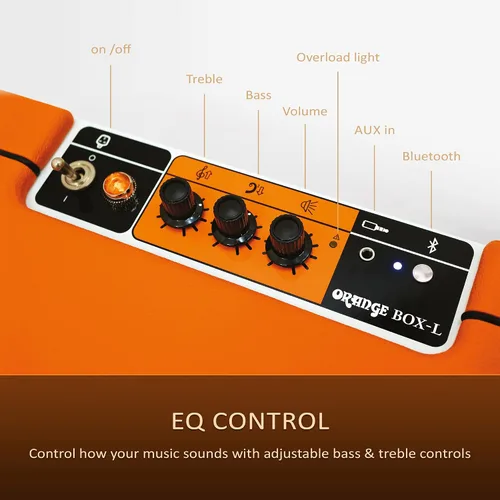 Miniatura 4 de Orange Box L - Altavoz Bluetooth portátil que ofrece sonido de audio de estudio, rango de 15M, potencia RMS de 50 W, batería de larga duración
