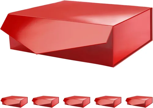 Miniatura 34 de PACKHOME Caja de regalo de 9 x 6.5 x 3.8 pulgadas, caja plegable rectangular con tapa magnética para embalaje de regalo (rosa mate, textura de grano)