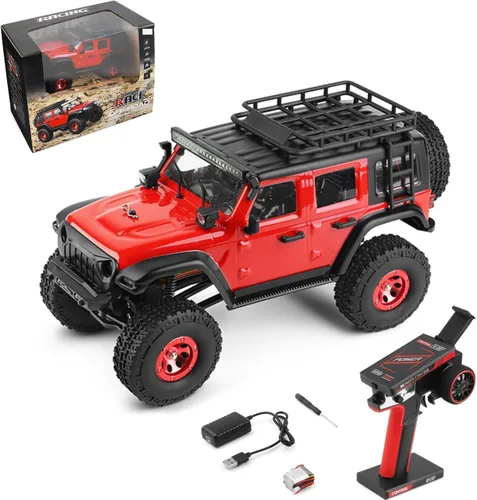 HTLNUZD 1/24 RC Truck 2428 4WD Electric RC Rock Crawler con luz LED 130 Motor de cepillo de carbono 3KM/H Todo Terreno Off Road Racing Car para